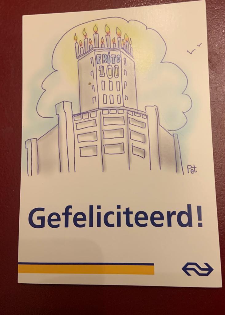 ansichtkaart Eindhoven Frits 100 Gefeliciteerd door Peter Nagelkerke