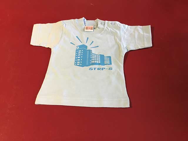 Baby t-shirt STRP-S blauw op lichtblauw