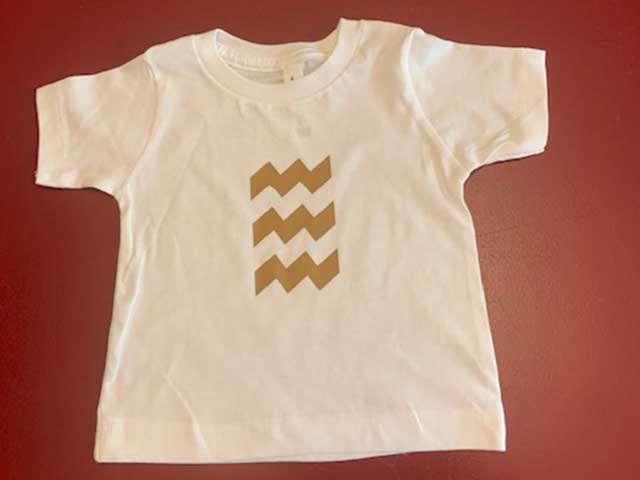 Baby t-shirt vibes bruin op wit